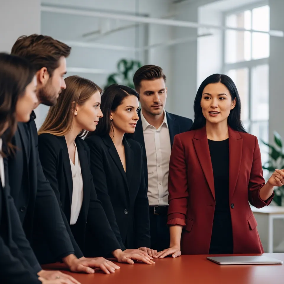 Jovens empresários em reunião